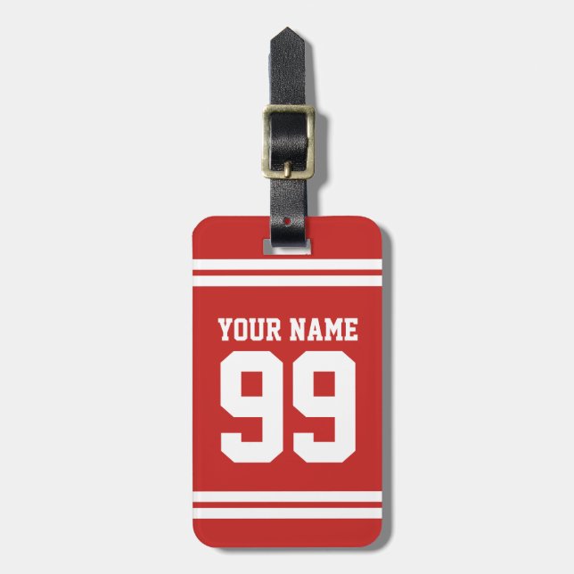 Individuelle Name Football Trikot Nummer athletisc Gepäckanhänger (Vorderseite vertikal)