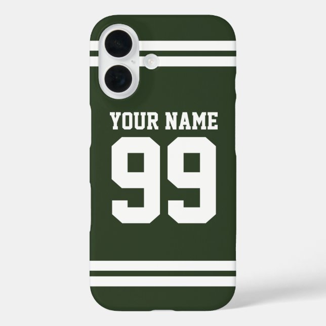 Individuelle Name Football-Trikot-Nummer athletisc iPhone 16 Hülle (Rückseite)
