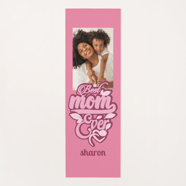 Individuelle Name & Foto "Best Mama Ever" Yogamatte (Vorderseite)