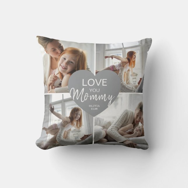 Individuelle Name Foto Pillow for Mama Kissen (Vorderseite)