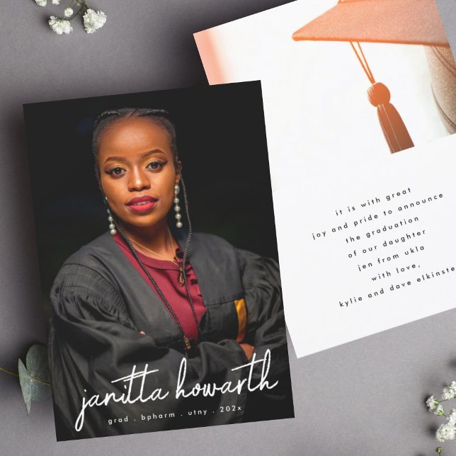 Individuelle Name Fotovorlage Universitäts-Abschlu Ankündigung (Von Creator hochgeladen)