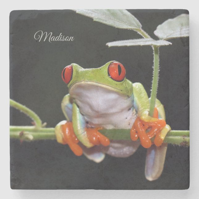 Individuelle Name Frog Steinuntersetzer (Vorderseite)