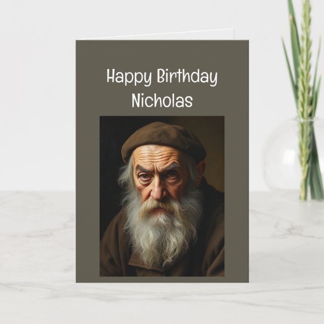 Individuelle Name Funny Birthday Old People Cranky Karte (Vorderseite)