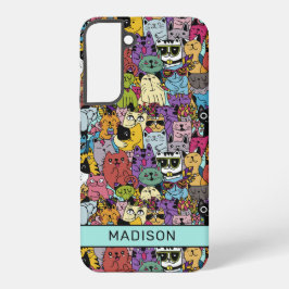 Individuelle Name Funny Cats Illustration Samsung Galaxy Hülle
