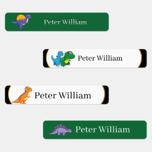 Individuelle Name Funny Dinosaur, Blätter 1St. Etiketten