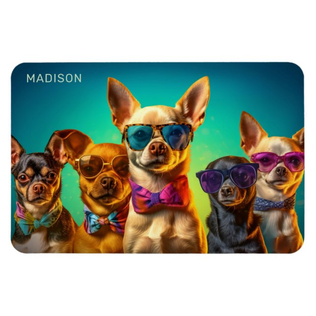 Individuelle Name Funny Dogs Magnet (Horizontal)