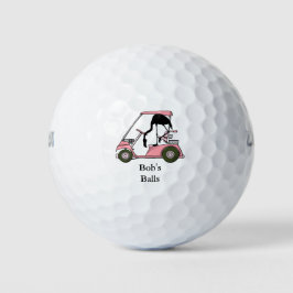 Individuelle Name Funny Golfcart Flamingo Golfball