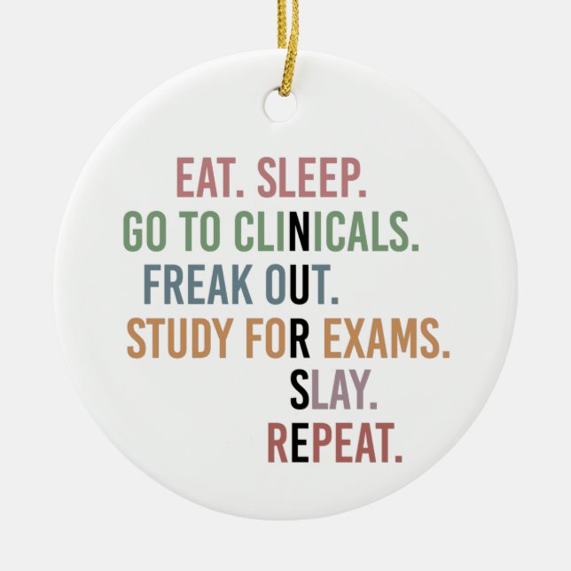 Individuelle Name Funny Nursing School Schüler Kra Keramik Ornament (Vorne)