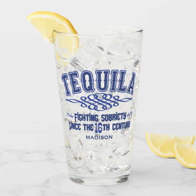 Individuelle Name Funny TEQUILA Glass Glas (Vorderseite Ice)