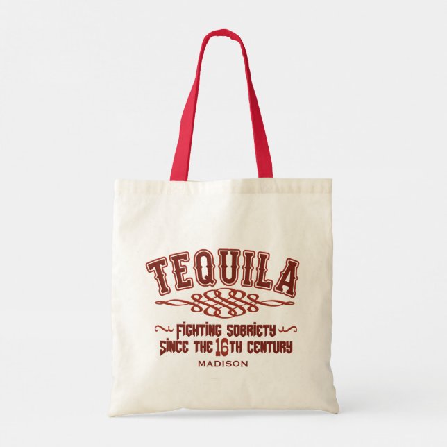 Individuelle Name Funny TEQUILA Tote Tasche (Rückseite)