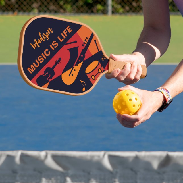 individuelle Name für abstrakte Musik und Text Pickleball Schläger (InSitu)