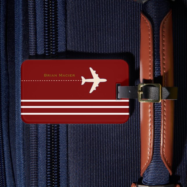 Individuelle Name für das Flugzeug und Erstdunkelr Gepäckanhänger (Vorderseite Insitu 4)