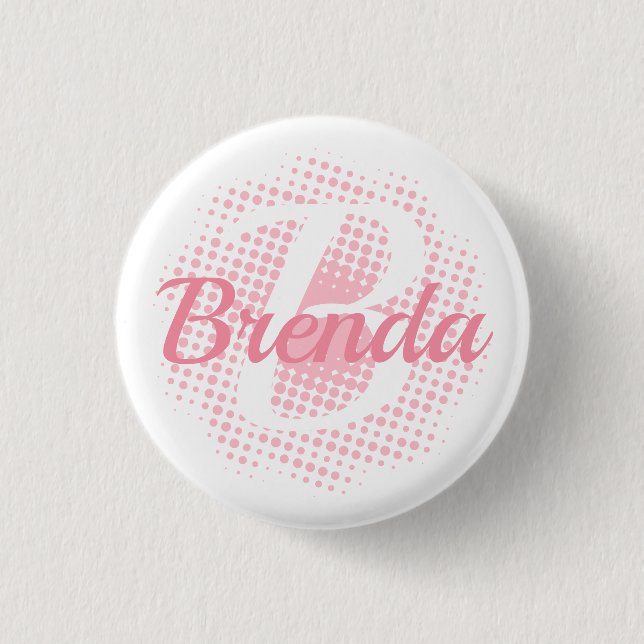 Individuelle Name für den Anfangsbuchstaben Rosa Button (Vorderseite)