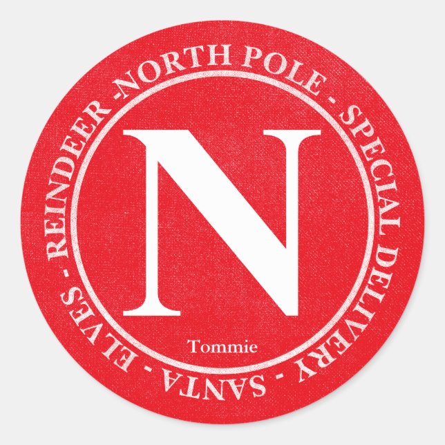 Individuelle Name für den Sonderversand von North  Runder Aufkleber (Vorderseite)