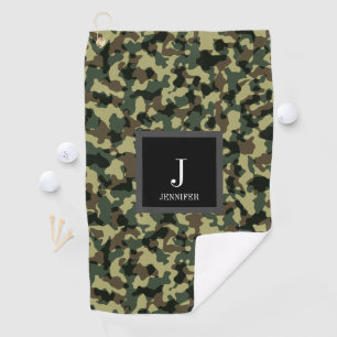 Individuelle Name für grüne Camouflage Golfhandtuch