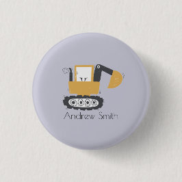Individuelle Name für niedliche Baggerausstellung Button