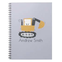 Individuelle Name für niedliche Baggerausstellung Notizblock