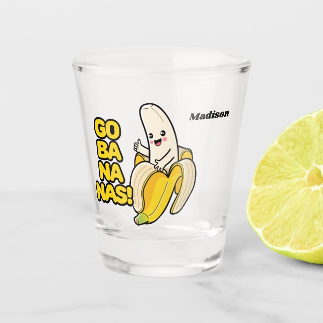 individuelle Name für niedliche Bananen Schnapsglas (Vorderseite)