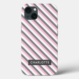 individuelle Name für niedliche Diagonalstreifen Case-Mate iPhone Hülle