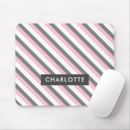 individuelle Name für niedliche Diagonalstreifen Mousepad