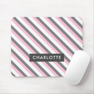 individuelle Name für niedliche Diagonalstreifen Mousepad