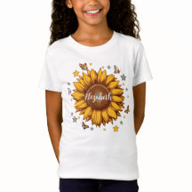Individuelle Name für Retro-Sonnenblumengeschenk