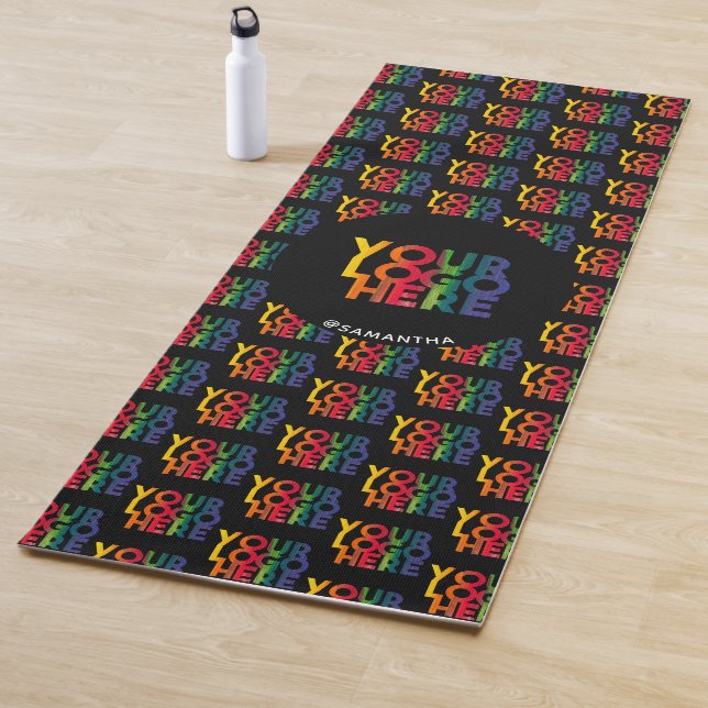 Individuelle Name für Schwarz-Einfaches Firmenlogo Yogamatte (Beispiel)