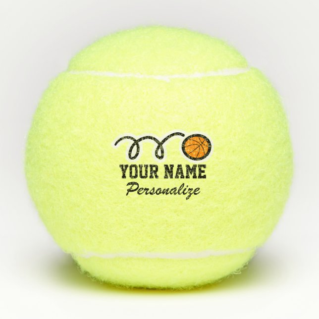 Individuelle Name für Sportsegler-Basketball-Carto Tennisbälle (Vorderseite)