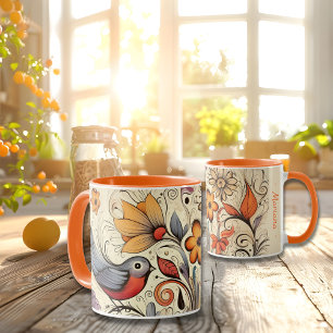 Individuelle Name für Taube und Blumendesign Summe Tasse
