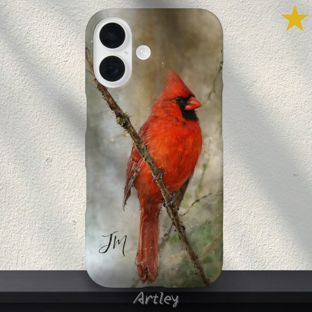 Individuelle Name für Vogelmalerei im nördlichen K iPhone 16 Hülle (Von Creator hochgeladen)