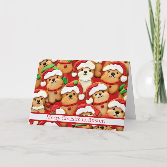 Individuelle Name für Weihnachtskekse für Hunde Karte (Vorderseite)