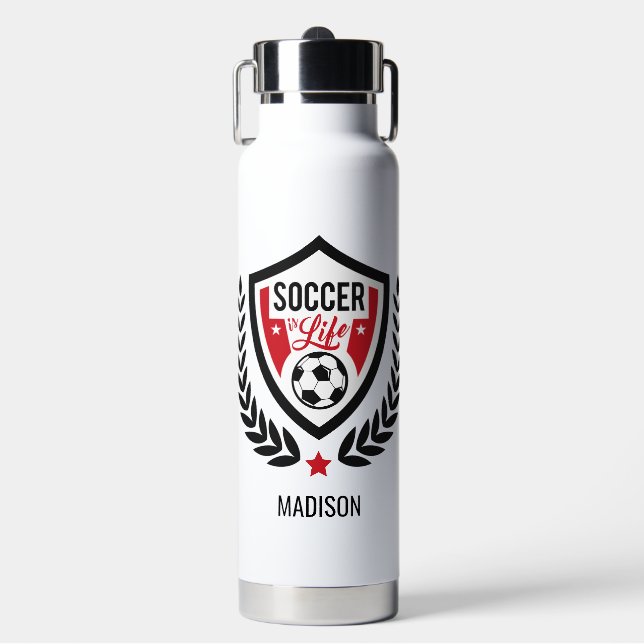 Individuelle Name-Fußball-Logo Trinkflasche (Vorderseite)