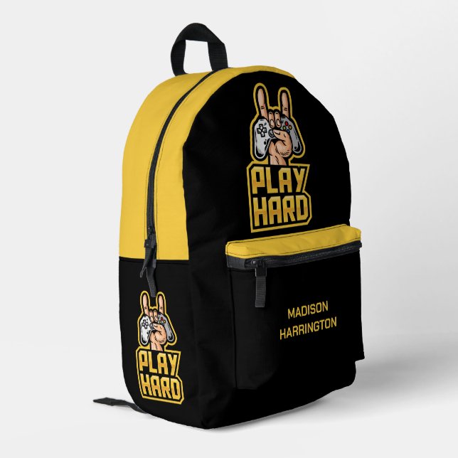 Individuelle Name Gamer Bedruckter Rucksack (Rückseitige Ecke links)