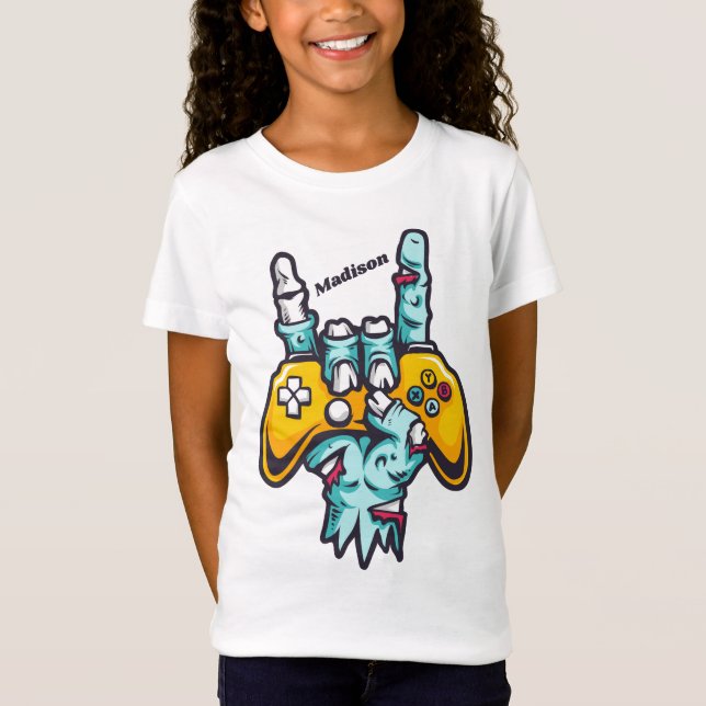 Individuelle Name Gamer Zombie Shirts (Vorderseite)