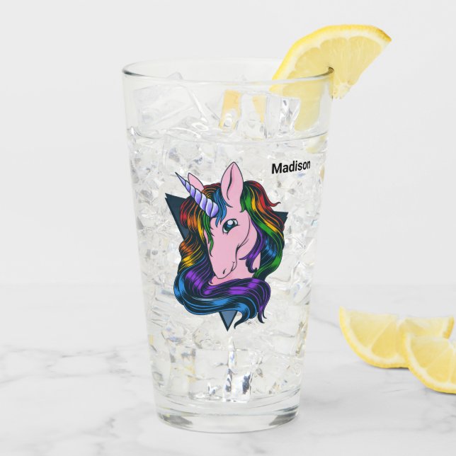 Individuelle Name Gay Unicorn Glas (Rückseite Ice)