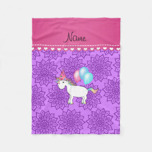 Individuelle Name Geburtstag Einhorn Pastellblumen Fleecedecke