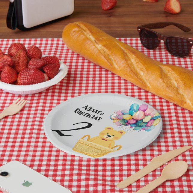 individuelle Name Geburtstag Pappteller (Picknick)