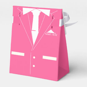 Individuelle Name Gefallen Box mit rosa Anzug mit  Geschenkschachtel