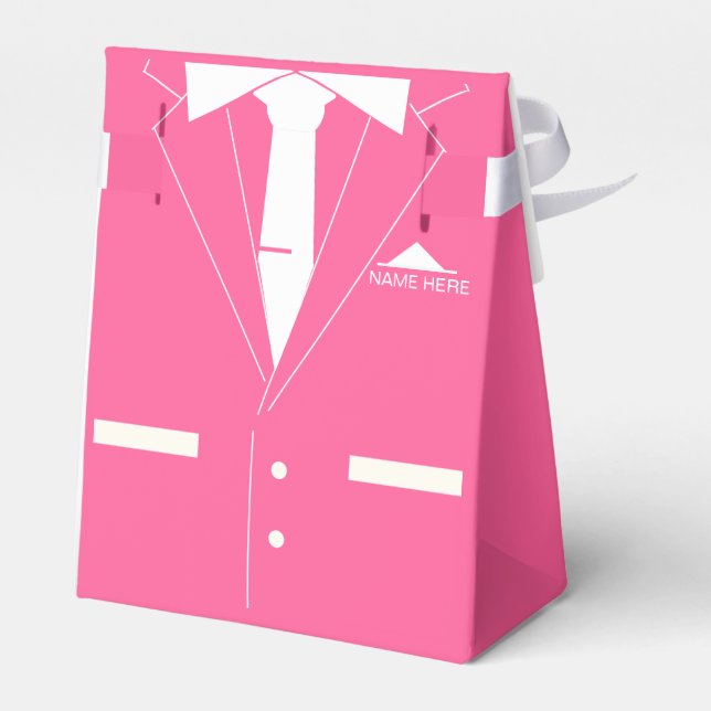 Individuelle Name Gefallen Box mit rosa Anzug mit  Geschenkschachtel (Rückseite)