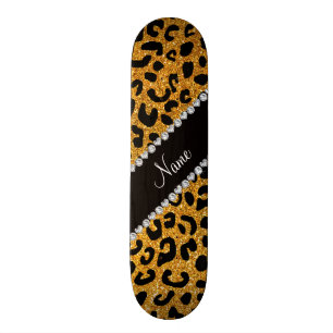 Individuelle Name Gelb-Glitzer-Käsekleidung Skateboard