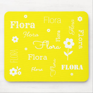 Individuelle Name Gelb-Weiß-Mauspad Mousepad