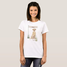 Individuelle Name Gelbe Labrador Haustier T-Shirt