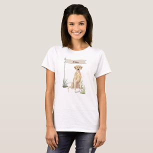 Individuelle Name Gelbe Labrador Haustier T-Shirt