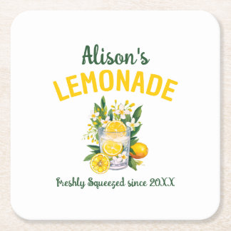 Individuelle Name Gelbe Lemonade Sommerliches Part Rechteckiger Pappuntersetzer