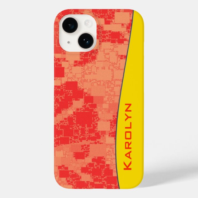 Individuelle Name Geometric Mandarine Zeal Abstrak Case-Mate iPhone Hülle (Rückseite)