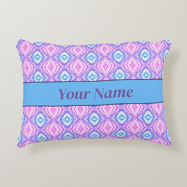 Individuelle Name Geometric Square & Diamond Dekokissen (Vorderseite)