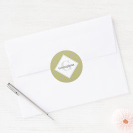 Individuelle Name Geometric Warm Neutral Polka Dot Runder Aufkleber