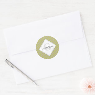 Individuelle Name Geometric Warm Neutral Polka Dot Runder Aufkleber