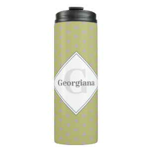 Individuelle Name Geometric Warm Neutral Polka Dot Thermosbecher