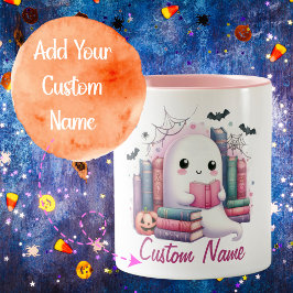 Individuelle Name Ghost Reader Halloween Zweifarbige Tasse